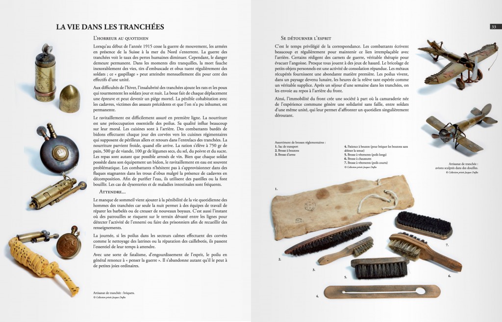 Pages de présentation d'artisanat dans les tranchés réalisés par des militaires français