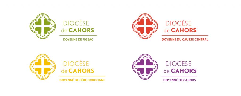 Déclinaison du logo pour chacun des quatre doyennés constitutifs
